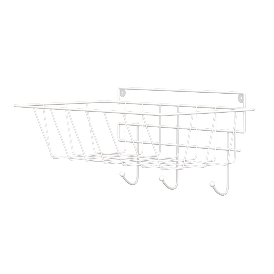 Корзина настенная с крючками 37х20х19,5 см